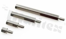 Tulejka dystansowa; mosiężna niklowana; sześciokątna; gwint wew-zew; M3; 10mm