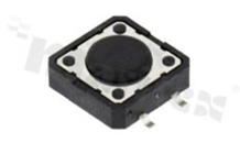Przełącznik Tact Switch; SMD; wymiary korpusu 12.0x12.0; h=4.3mm; pionowy; o sile nacisku 520gf; przycisk okrągły