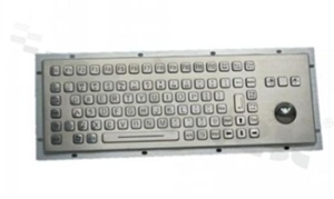 Metalowa klawiatura przemysłowa; IP65; 83 klawisze; trackball; USB; podświetlenie LED;+montażu od spodu; temperatura pracy -10+60st.C; wymiary 392mm x 135mm