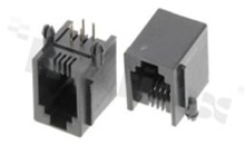Socket RJ9; 4-contacts; THT; side entry; size 4; gold flash contact plating