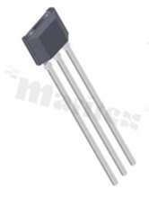 Integrated Circuit Hall Effect/Magnetic Sensor board mount ; NMOS; 25mA; 130-230G; 3.8-24V; -40+85 deg.C; THT; SIP3