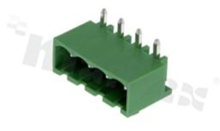 Pluggable terminal block; pitch 5.00mm; 4-ways; male; R/A pin header; closed type; UL 300V/8A; TUV:250V/7A
