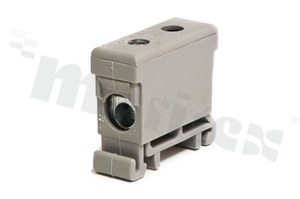 Złączka na szynę din;przelotowa;2 zaciskowa; zacisk śrubowy; na przewód 2,5-16mm2;szara