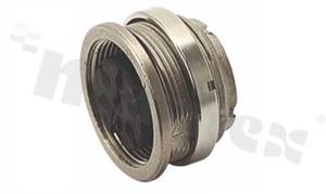 Gniazdo; żeńskie; M16; 3 piny; na panel; nakrętka od tyłu; seria C091A; IP40; grubość panelu do 5mm