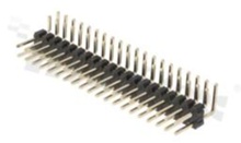 Pin Header; pitch 2.54mm; 2x20 pins; assembly: THT; male; angled; double row