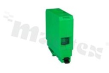 Installation terminal block; 1-level; 2-contacts; for wire 35-120mm2; screw terminal; green; Din rail; 690V/269A