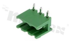Pluggable terminal block; pitch 5.00mm; 3-ways; male; R/A pin header; open type; UL 300V/15A; TUV:320V/20A