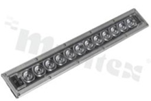 Soczewka do diod LED high power; kąt rozsyłu: 13 do 57 stopni FWHM; ilość diod: 12; rozmiar: 395x42mm; wysokość: 8.8mm; rodzaj materiału: silikon; sposób mocowania: śruby