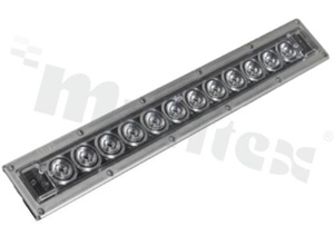 Lens for LED high power; angle: 13 to 57 degrees FWHM; Number of LEDs: 12; Dimensions: 395x42mm; Height: 8.8mm; meterial: silicone; Fastening: screw