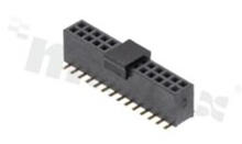 Pin Header; pitch 1.27mm; 2x14 pins; assembly: SMD; female; straight; double row; pick&place pad