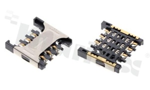 Podstawka karty Micro SIM; 6-stykowa; SMD; z ogranicznikiem wsuwanej karty