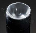 Soczewka do diod LED high power; kąt rozsyłu: 10 do 16 stopni FWHM; ilość diod: 1; rozmiar: okrąg 22mm; wysokość: 14.7mm; rodzaj materiału: PMMA; PC; sposób mocowania: taśma