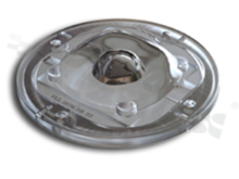 Lens for LED COB; angle: oval 125 x 165 degrees ; Number of LEDs: 1; Dimensions: round 85.09mm; Height: 15.3mm; material: silicone; Fastening: screw