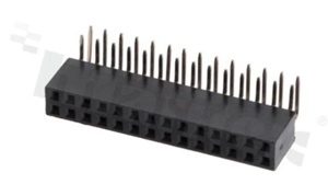 Listwa stykowa do PCB; w rastrze 2.54mm; 2x14 styków; montaż: THT; żeńska; kątowa; dwurzędowe