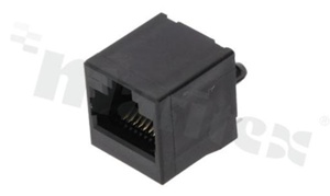 Socket RJ50; 10-contacts; THT; top entry; size 10; 6u" Au