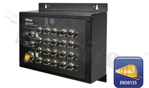 EN50155 20-port managed Gigabit Ethernet switch with 20x10/100/1000Base-T(X); M12 connector; oper. temp.: operating temperature -40+70 deg.C; supply 12...48VDC