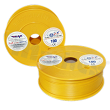 Przewód pojedynczy LGY/H05V-K; z wielodrutową miedzianą żyłą; żółty; przekrój 0.75mm2; AWG 18; 500V; -40+105 st.C; 100m.
