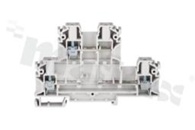 Installation terminal block; 2-level; 3-contacts; for wire 0,5-4mm2; screw terminal; white; Din rail; 1000v/32A
