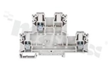 Installation terminal block; 2-level; 3-contacts; for wire 0,5-4mm2; screw terminal; white; Din rail; 1000v/32A