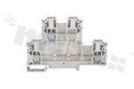 Installation terminal block; 2-level; 3-contacts; for wire 0,5-4mm2; screw terminal; grey; Din rail; 1000v/32A