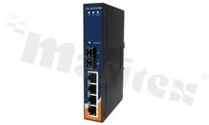 Switch przemysłowy niezarządzalny; 4 porty 10/100Base-T(X) RJ45 i 1 port 100Base-FX; złącze SC; światłowód jednomodowy; 30km/1310nm; temp. pracy -40+70 st.C; zasilanie redundantne 12...48VDC; montaż na szynie DIN