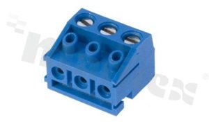 Pluggable terminal block; 3-ways; 5.00mm pitch; brass cage with flat screw (-); blue color; for wire max 1.5mm2