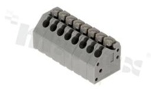 PCB terminal block; pitch 3.5mm; 8-ways; oblique entry; range wire 0.2-2.5mm2 (AWG 26-16); spring-loaded; grey; UL 300V/2A