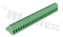 Listwa zaciskowa rozłączalna; w rastrze 5.08mm; 22-torowa; żeńska; na przewód 2.50mm2(28-12AWG); kierunek wtykania równoległy do osi przewodu; styki z fosforobrązu; stalowa klatka przewodu; UL 300V/16A