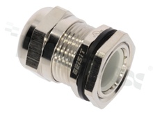 Cabel gland M20; Nickel-plated Brass; M20x1.5 5-9mm; Flat O-ring; with lock-nut;; for wrench 22