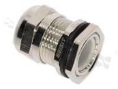Dławnica kablowa M20; mosiężna niklowana; M20x1.5 5-9mm; flat O-ring; z nakrętką; na klucz 22