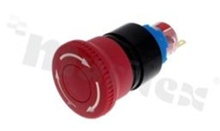 Emergency switch; monostable; 22mm; solder terminals; red aluminium; IP65.