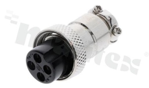 Microphone plug; 4 contacts; Female; straight; for cable
