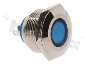 Lampka sygnalizacyjna; 22mm; terminale do lutowania; stal nierdzewna; podświetlenie nieznany kolor; LED 12V
