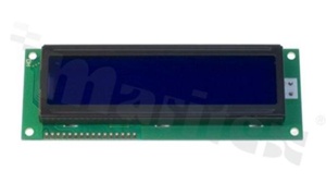 Display LCM; LCD character; 16x2 chars; STN blue negative; white LED backlighting; view 6:00