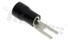 Fork terminal; O3.2mm; for wire 2.5-4.0mm2; Imax= 19A; red insulation