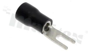 Fork terminal; O3.2mm; for wire 2.5-4.0mm2; Imax= 19A; red insulation