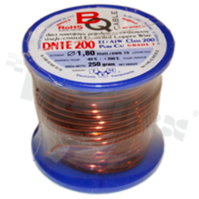 Insulated winding wire; with one layer of enamel insulation; diameter 1.80mm; SWG 15; -65+200 deg.C; 10.5m; 250g.