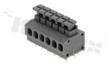PCB terminal block; pitch 3.81mm; 6-ways; side entry; range wire 1.5mm2 (AWG 20-18); spring-loaded; gray; UL 300V/5A, TUV 250V/10A