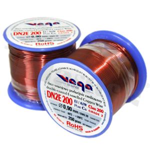 Insulated winding wire; with two layers of enamel insulation; diameter 0.90mm; SWG 20; -65+200 deg.C; 43m; 250g.
