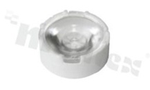 Soczewka do diod LED high power; kąt rozsyłu: 46 do 65 stopni FWHM; ilość diod: 1; rozmiar: okrąg 16mm; wysokość: 7.1mm; rodzaj materiału: PMMA; PC; sposób mocowania: kołek; taśma