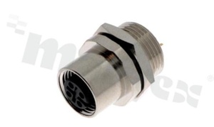 Plug M12, A code, 3 pins, female, straight, 4A, for wire, ,screw thread, screw type, IP67