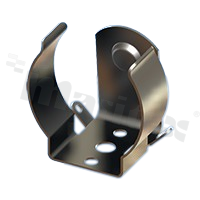 Battery holder; non-insulated; rugged; steel; battery C; button contact