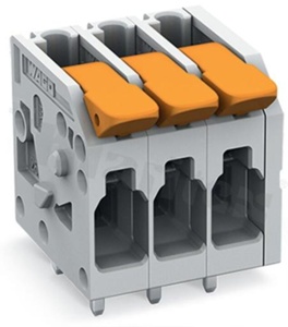 Listwa zaciskowa do PCB; przewód-płytka; na przewód 0.2 - 4.0 mm2 (24-12 AWG); raster 5.0 mm; 3-torowa.; Push-in; szary; 300V/20A