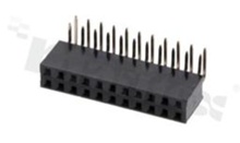 Pin Header; pitch 2.54mm; 2x11 pins; assembly: THT; female; angled; double row