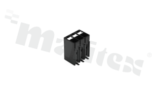 Listwa zaciskowa do PCB; w rastrze 3.50mm; 3-torowa; pionowe wejście przewodu; montaż SMD; na przewód 0.14-1.50mm2 (28-16AWG); ze stykiem sprężynowym; czarna; 300V/14A