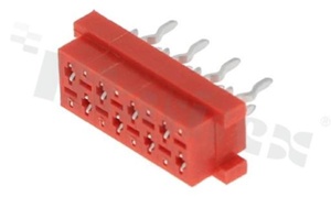 Low profile PCB connector; pitch 1.27mm; 8-contacts; THT; female; top entry