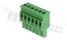 Pluggable terminal block; 5.00mm pitch; 6-ways; female; for wire 2.50mm2(28-12AWG); wire insertion direction 90° to plug-in direction; p.bronze contacts; brass cage; UL 300V/15A