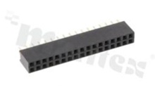 Pin Header; pitch 2.54mm; 2x17 pins; assembly: THT; female; straight; double row