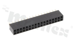 Listwa stykowa do PCB; w rastrze 2.54mm; 2x17 styków; montaż: THT; żeńska; prosta; dwurzędowe
