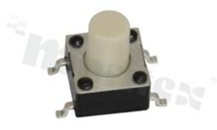 Przełącznik Tact Switch; SMD; wymiary korpusu 6.0x6.0; h=7.3mm; pionowy; o sile nacisku 160gf; przycisk okrągły